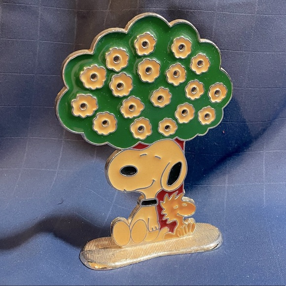 Peanuts Jewelry Vtg 965 Peanuts Snoopy Woodstock Metal Enamel
